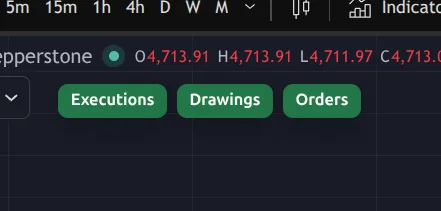 TradingView Executions Drawings Orders Toggle